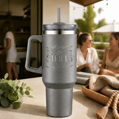 Stars And Stripes Y'all 40oz Engraved Travel Tumbler — lifestyle