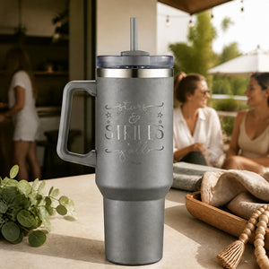 Stars And Stripes Y'all 40oz Engraved Travel Tumbler — lifestyle
