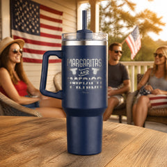 Margaritas And Merica 40oz Engraved Travel Tumbler — lifestyle