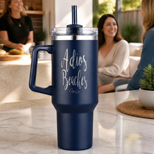 Adios Beaches 40oz Engraved Travel Tumbler — lifestyle