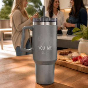 You Me Unicorn 40oz Engraved Travel Tumbler — lifestyle