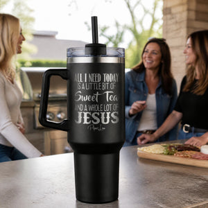 Jesus And Sweet Tea 40oz Engraved Travel Tumbler — lifestyle