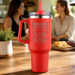 Mucking Out Stalls 40oz Engraved Travel Tumbler — lifestyle