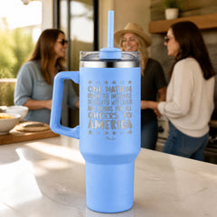 One Nation Under The Influence 40oz Engraved Travel Tumbler — lifestyle