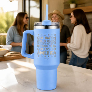 One Nation Under The Influence 40oz Engraved Travel Tumbler — lifestyle
