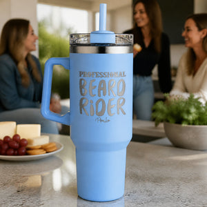Professional Beard Rider 40oz Engraved Travel Tumbler — lifestyle