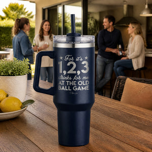 For Its One Two Three 40oz Engraved Travel Tumbler — lifestyle