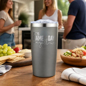 It's Gameday Y'all Baseball 20oz Engraved Adventure Tumbler — lifestyle