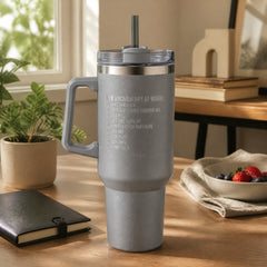 My Vocabulary At Work 40oz Engraved Travel Tumbler — lifestyle