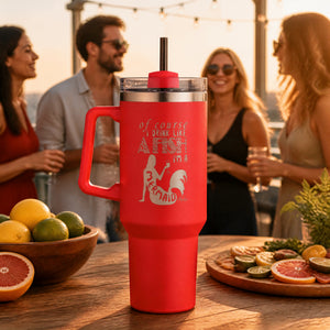 Of Course I Drink Like A Fish 40oz Engraved Travel Tumbler — lifestyle