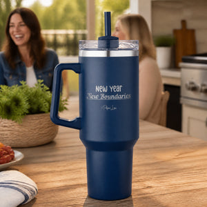 New Year New Boundaries 40oz Engraved Travel Tumbler — lifestyle