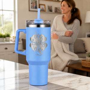 One Lucky Nana 40oz Engraved Travel Tumbler — lifestyle