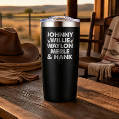 Country Music Icons Men 20oz Engraved Adventure Tumbler — lifestyle