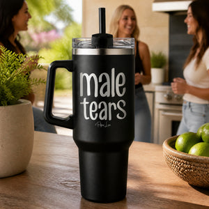 male tears 40oz Engraved Travel Tumbler — lifestyle