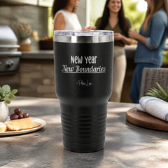New Year New Boundaries 30oz Engraved Tundra Tumbler — lifestyle