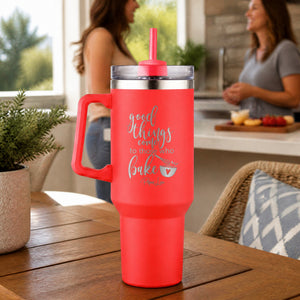 Good Things Come To Those Who Bake 40oz Engraved Travel Tumbler — lifestyle