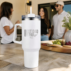 Best Dad By Par 40oz Engraved Travel Tumbler — lifestyle
