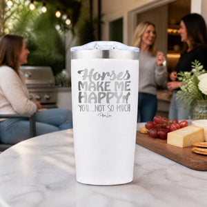 Horses Make Me Happy 20oz Engraved Adventure Tumbler — lifestyle