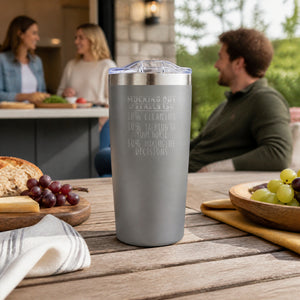 Mucking Out Stalls 20oz Engraved Adventure Tumbler — lifestyle