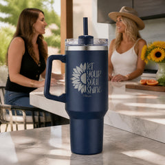 Let Your Soul Shine 40oz Engraved Travel Tumbler — lifestyle
