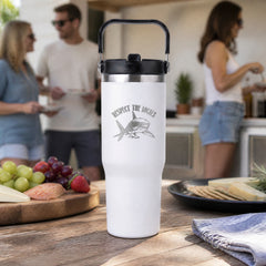 Respect The Locals Shark 30oz Engraved Saratoga Tumbler — lifestyle