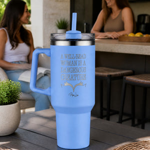 A Well-Read Woman 40oz Engraved Travel Tumbler — lifestyle