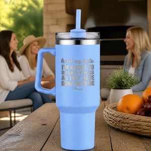 Hold My Halo 40oz Engraved Travel Tumbler — lifestyle