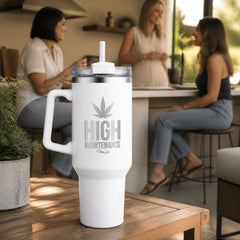 High Maintenance 40oz Engraved Travel Tumbler — lifestyle