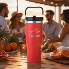 Let's Drink Wine And Judge People 30oz Engraved Saratoga Tumbler — lifestyle
