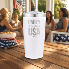 Party In The USA 20oz Engraved Adventure Tumbler — lifestyle