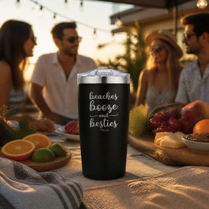 Beaches Booze And Besties 20oz Engraved Adventure Tumbler — lifestyle