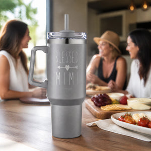 Blessed Mimi 40oz Engraved Travel Tumbler — lifestyle