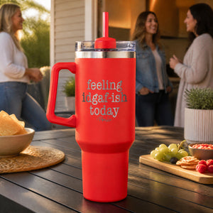 Feeling IDGAFish Today 40oz Engraved Travel Tumbler — lifestyle