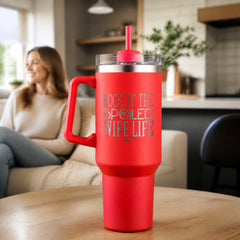 Rockin The Spoiled Wife Life 40oz Engraved Travel Tumbler — lifestyle