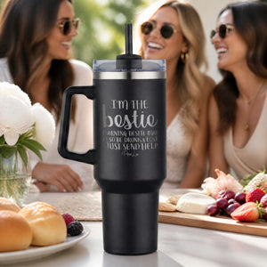 Im The Bestie 40oz Engraved Travel Tumbler — lifestyle