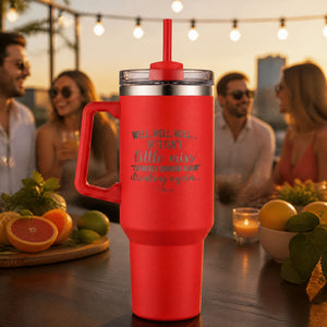 Little Miss Never Drinking Again Color 40oz Engraved Travel Tumbler — lifestyle