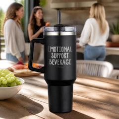 Emotional Support Beverage 40oz Engraved Travel Tumbler — lifestyle
