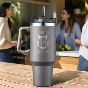 I Suffer From Ocd Cat 40oz Engraved Travel Tumbler — lifestyle