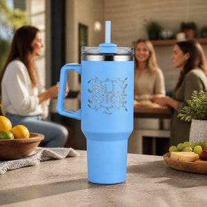 Jolly Juice 40oz Engraved Travel Tumbler — lifestyle