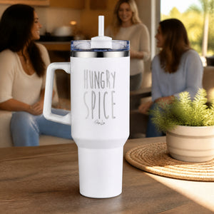 Hungry Spice 40oz Engraved Travel Tumbler — lifestyle