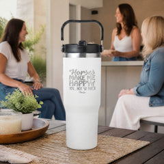 Horses Make Me Happy 30oz Engraved Saratoga Tumbler — lifestyle