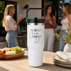 I'm Only Here For The Champagne 30oz Engraved Saratoga Tumbler — lifestyle
