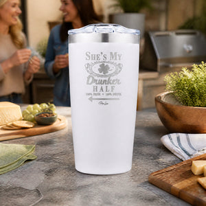 She's My Drunker Half Right 20oz Engraved Adventure Tumbler — lifestyle