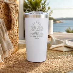 The Sun The Sand Drink In My Hand 20oz Engraved Adventure Tumbler — lifestyle