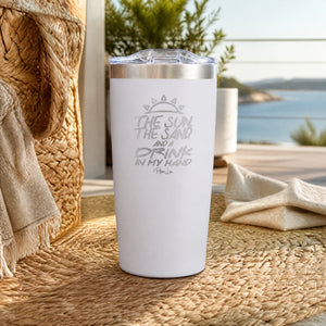 The Sun The Sand Drink In My Hand 20oz Engraved Adventure Tumbler — lifestyle