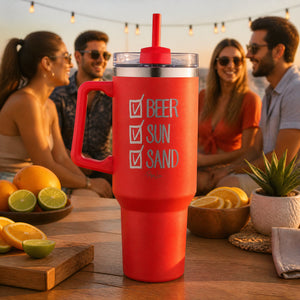 Checklist Beer 40oz Engraved Travel Tumbler — lifestyle