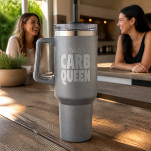 Carb Queen 40oz Engraved Travel Tumbler — lifestyle