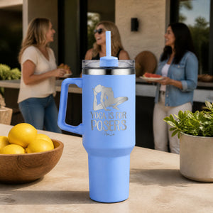 Yoga Is For Posers 40oz Engraved Travel Tumbler — lifestyle