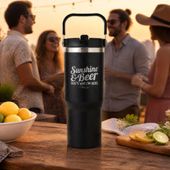 Sunshine and Beer 30oz Engraved Saratoga Tumbler — lifestyle