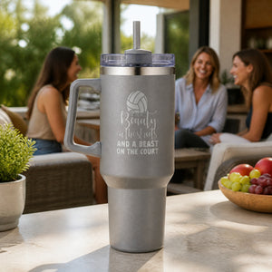 I'm A Beauty On The Streets... 40oz Engraved Travel Tumbler — lifestyle